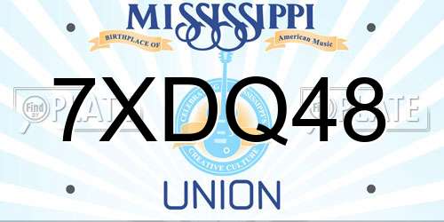 7XDQ48 Mississippi License Plate