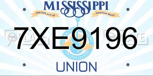7XE9196 Mississippi License Plate