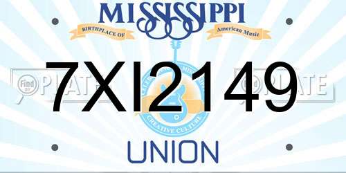 7XI2149 Mississippi License Plate