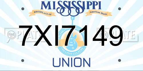7XI7149 Mississippi License Plate