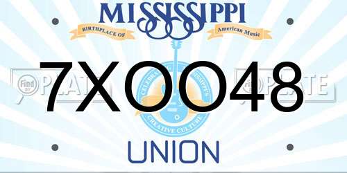 7XOO48 Mississippi License Plate