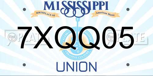 7XQQ05 Mississippi License Plate