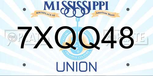 7XQQ48 Mississippi License Plate