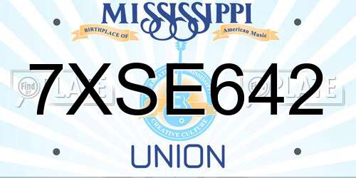 7XSE642 Mississippi License Plate