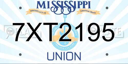 7XT2195 Mississippi License Plate