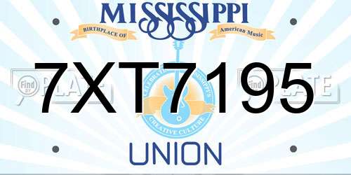 7XT7195 Mississippi License Plate