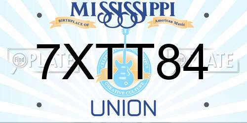 7XTT84 Mississippi License Plate