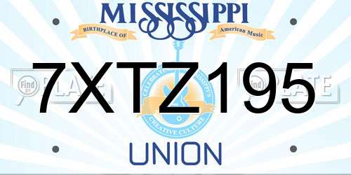7XTZ195 Mississippi License Plate