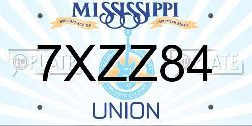 7XZZ84 Mississippi License Plate
