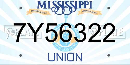 7Y56322 Mississippi License Plate