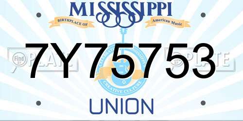 7Y75753 Mississippi License Plate
