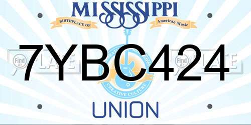 7YBC424 Mississippi License Plate