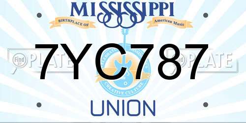 7YC787 Mississippi License Plate