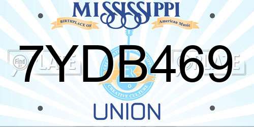 7YDB469 Mississippi License Plate