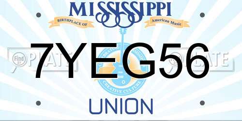 7YEG56 Mississippi License Plate