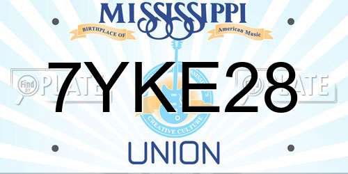7YKE28 Mississippi License Plate