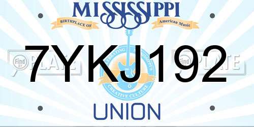 7YKJ192 Mississippi License Plate