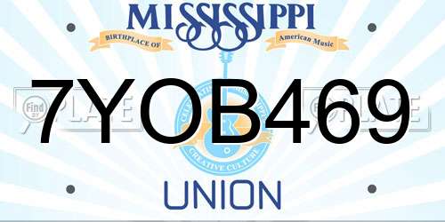 7YOB469 Mississippi License Plate