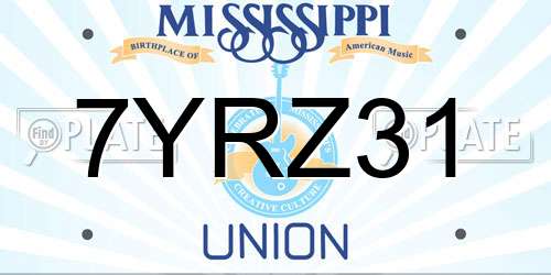 7YRZ31 Mississippi License Plate