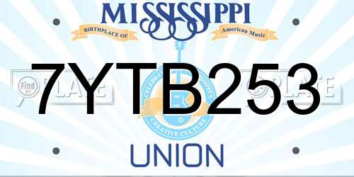 7YTB253 Mississippi License Plate