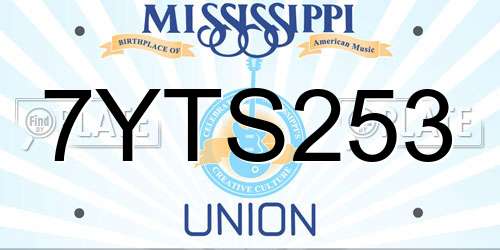 7YTS253 Mississippi License Plate