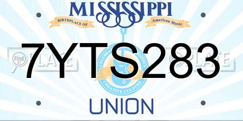 7YTS283 Mississippi License Plate