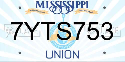 7YTS753 Mississippi License Plate