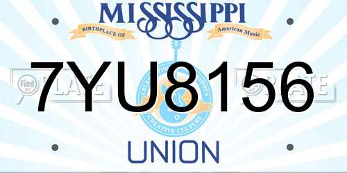 7YU8156 Mississippi License Plate
