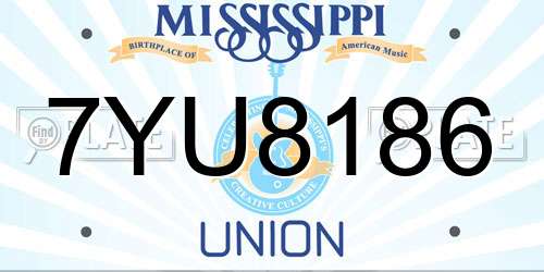 7YU8186 Mississippi License Plate