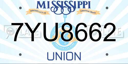 7YU8662 Mississippi License Plate