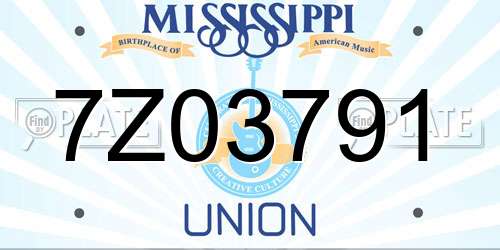 7Z03791 Mississippi License Plate