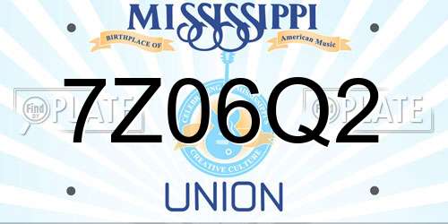 7Z06Q2 Mississippi License Plate