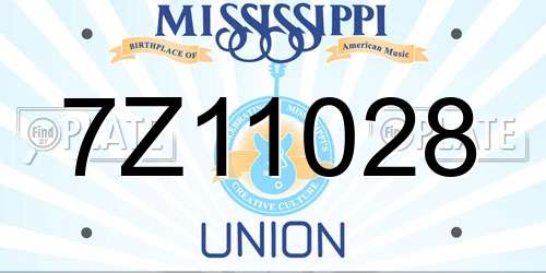 7Z11028 Mississippi License Plate