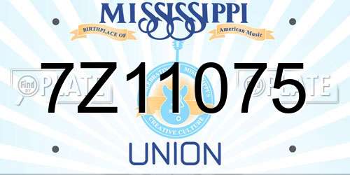 7Z11075 Mississippi License Plate