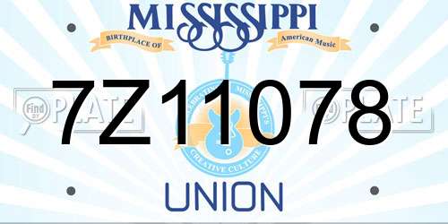 7Z11078 Mississippi License Plate