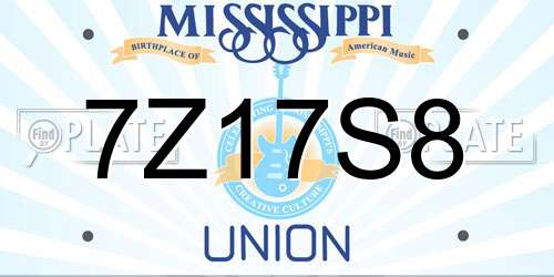 7Z17S8 Mississippi License Plate