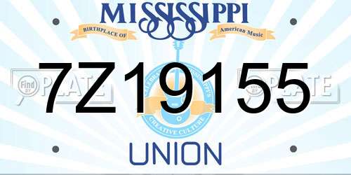 7Z19155 Mississippi License Plate
