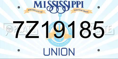 7Z19185 Mississippi License Plate