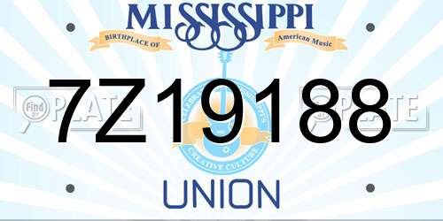 7Z19188 Mississippi License Plate
