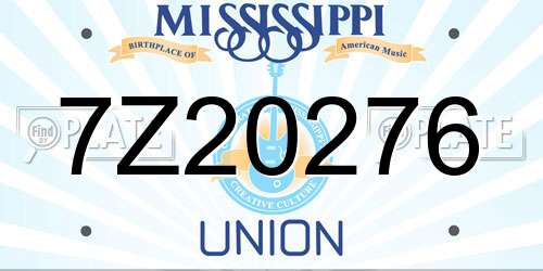 7Z20276 Mississippi License Plate