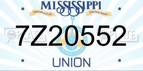 7Z20552 Mississippi License Plate