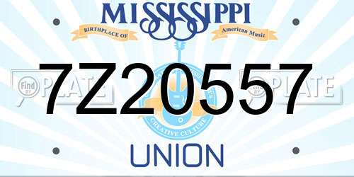 7Z20557 Mississippi License Plate