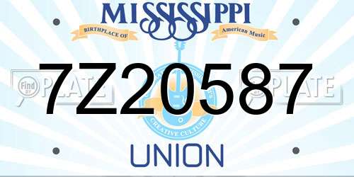 7Z20587 Mississippi License Plate