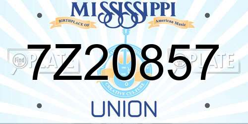 7Z20857 Mississippi License Plate