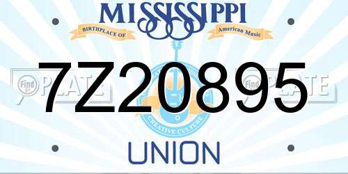7Z20895 Mississippi License Plate