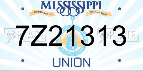 7Z21313 Mississippi License Plate