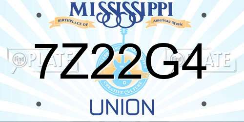 7Z22G4 Mississippi License Plate
