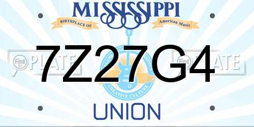 7Z27G4 Mississippi License Plate
