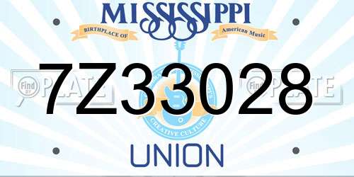 7Z33028 Mississippi License Plate