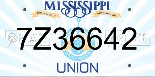 7Z36642 Mississippi License Plate